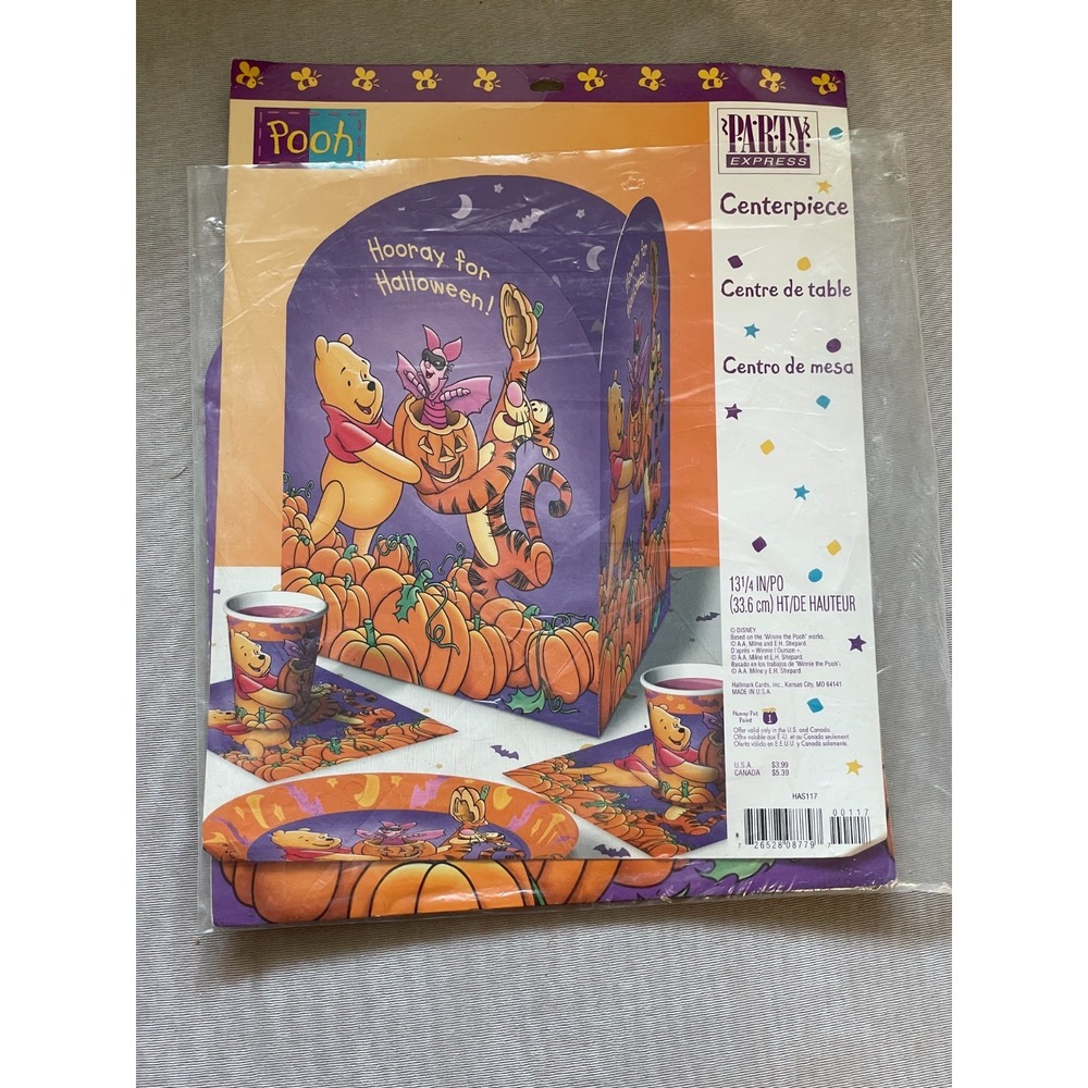 Vintage Winnie the Pooh Halloween Centerpiece‎ Large Cardboard Tigger Piglet